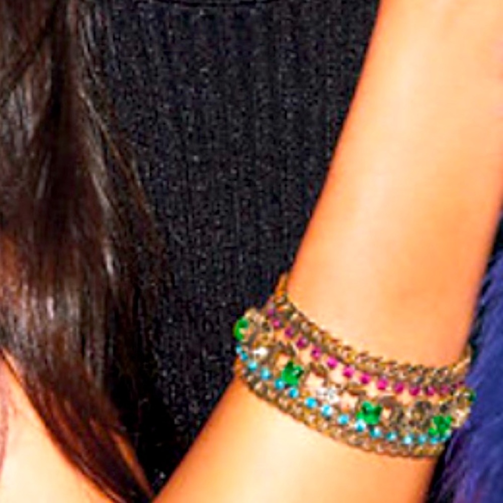 Stella & Dot X Rebecca Minkoff | Vintage Gold Jeweled Prisma StatementBr… - Picture 7 of 11